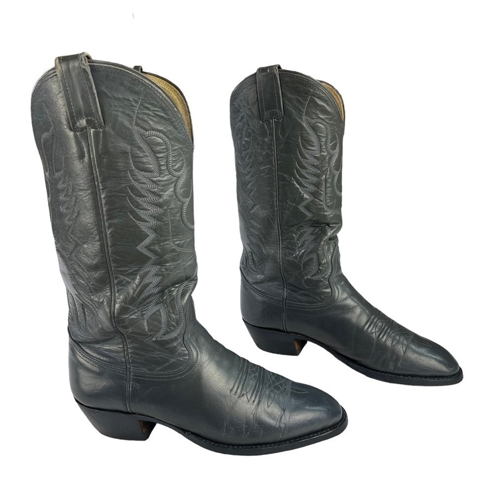 Nocona Boots‎ Mens Size 7 Gray Leather Western Cowboy - Picture 2 of 13